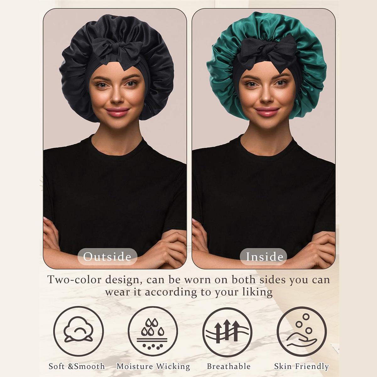 100% Mulberry Silk Bonnets for Sleeping Women Double Layer Hair Bonnet Natural Silk Cap with Elastic Tie Band Reversible Nightcap Gifts for Female 100% Mulberry Silk Bonnets for Sleeping Women Double Layer Hair Bonnet Natural Silk Cap with Elastic Tie Band Reversible Nightcap Gifts for Female