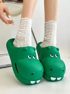 2026 New Hippo Cute Sandals, One-Piece Molded Eva Thick Sole, Non-Slip Indoor Outdoor Home Slippers, Adorable Cartoon Animal Shoes