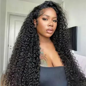 [26‘’Deep Wave=$135] Cheetahbeauty 200% Density 99J Burgundy/Natural Black/Ombre T1B/4/27 Deep Wave Lace Front Wigs Human Hair 13x6 HD Lace Frontal Wigs Human Hair Lace Front Wigs Pre Plucked 99j Burgundy Deep Curly Human Hair For Women