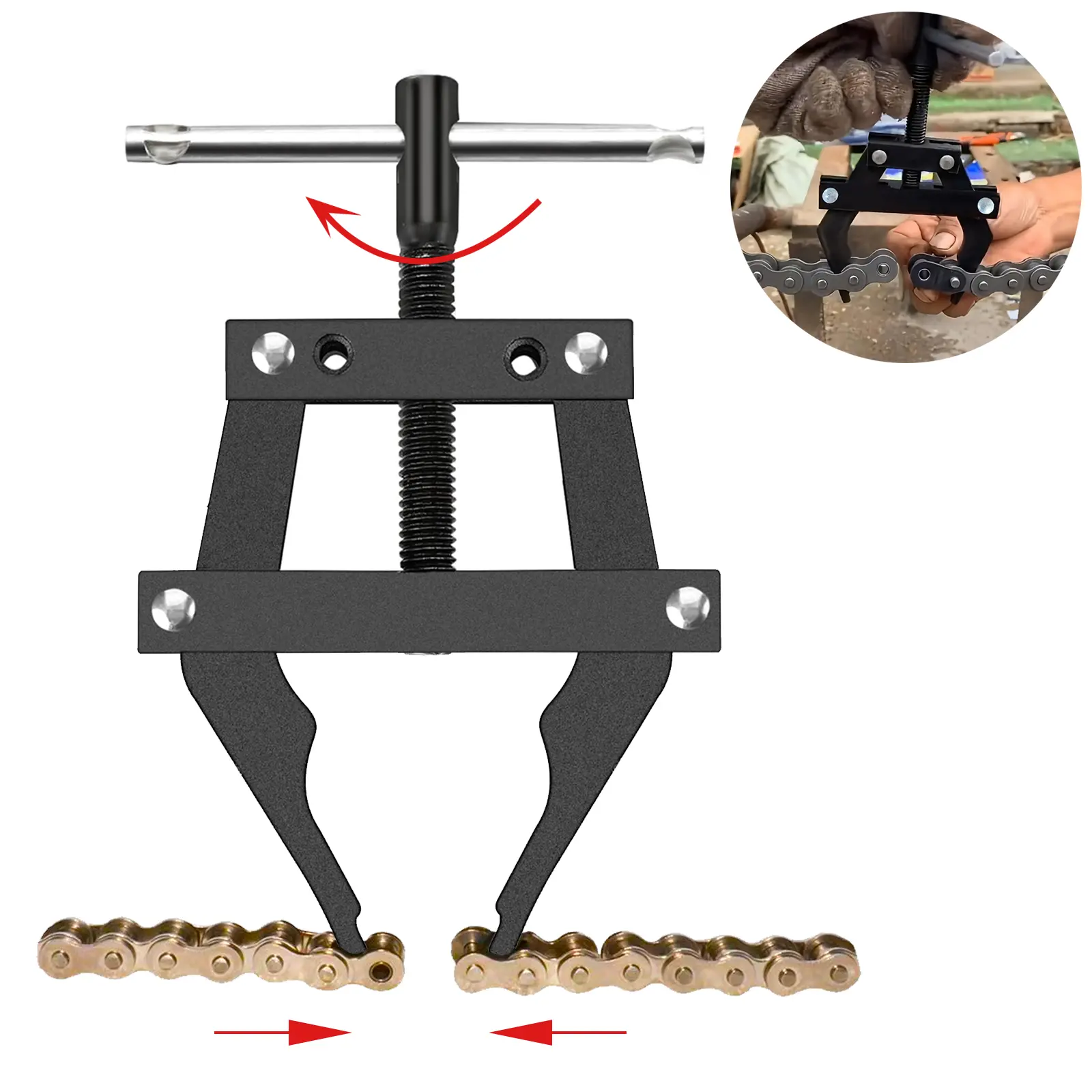 Roller Chain Puller Holder for Chain#60, 80, 100-200 Motorcycle Bicycle Go Kart ATV Chains Replacement