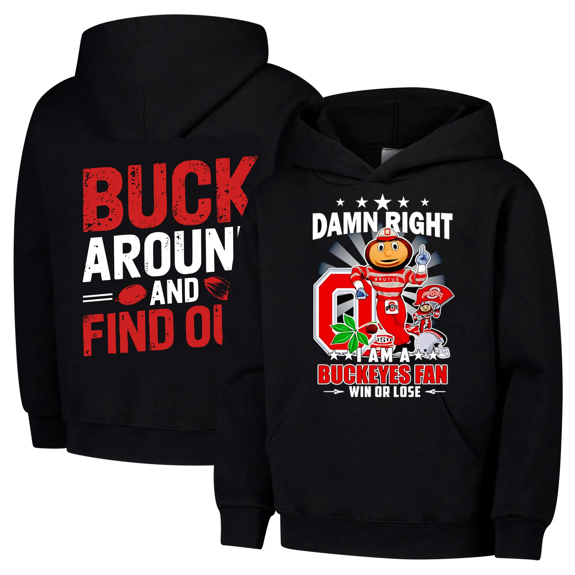 Proud Buckeyes Fan Win or Lose Mascot Hoodies
