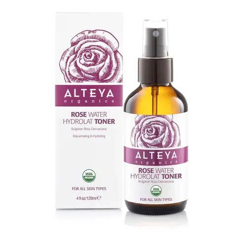 ALTEYA USDA Organic Rosewater Hydrolat Mist Facial Toner - Alcohol-Free, Gentle Single-Item Skincare for Adults, Hydrates & Moisturizes Face/Body, Soothes & Softens All Skin Types, Enables Dewy Complexion, Refreshes Hair Anytime, Hydrate