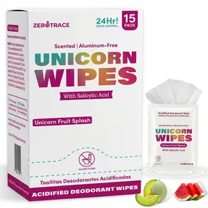 Zero Trace Deodorant Wipes Individually Wrapped for Women & Teens - 15 & 30 Pack Travel Size Mini Deodorant for On-The-Go - Underarm Sweat Blocking Wipes for Body Odor