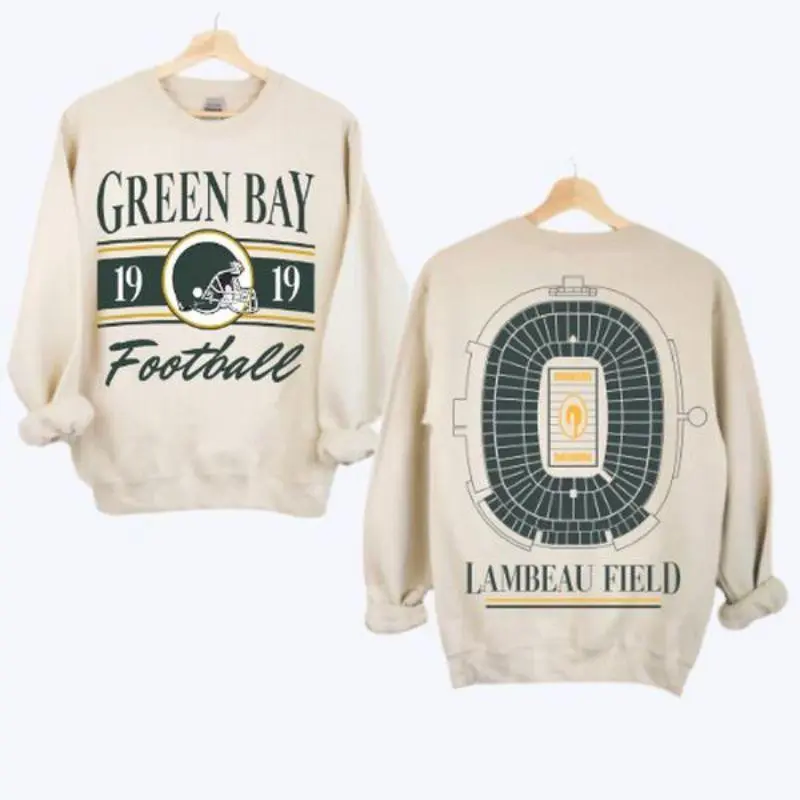 Vintage Green Bay Football Sweatshirt, Hoodie, Lambeau Field Stadium, Green Bay Football Shirt, Graphic Tee, Unisex Sweatshirt