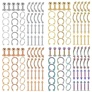 Ultimate Piercing Kit, 120-Pack of Mixed Piercings in 8+ Styles, 4 Finishes, Durable Jewelry for Everyday & Edgy Styling