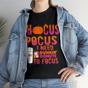 Hocus Pocus I Need Dunkin Donuts To Focus Funny Halloween Shirt