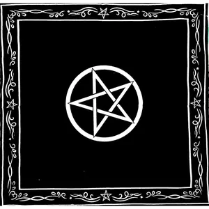 Altar Tarot Cloth Cards Divination Special Tablecloth Witchcraft Man Cave Room Bar Home Wall Decor Triple Goddess with Pentagram Tentacle Sun Card Table Tapestry Black
