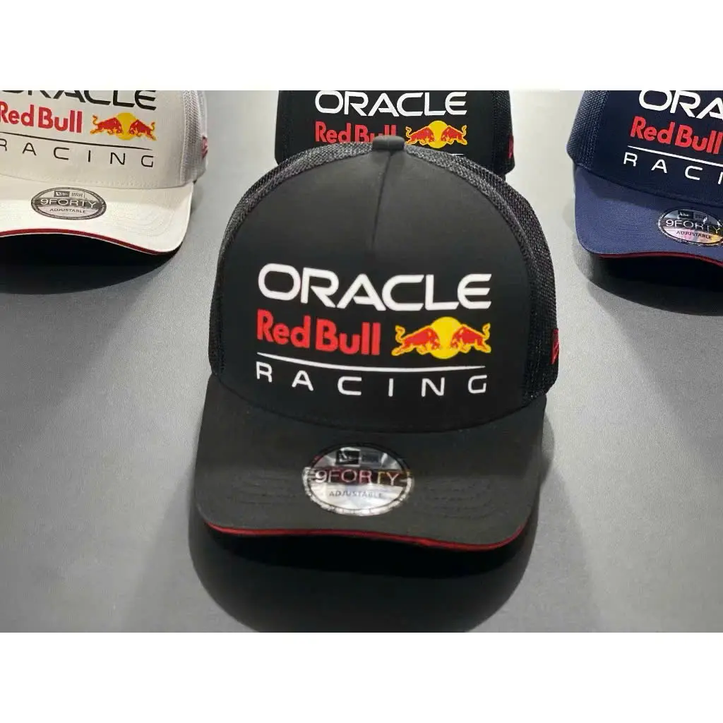 New Era Oracle Red Bull Racing 9FORTY Adjustable Mesh Trucker Cap - Curved Brim, Unisex Motorsport Baseball Hat (Sports Collectibles Headwear)