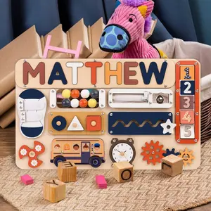 Wooden Busy Board Puzzle | Personalized Name Puzzle Toy |Girl Gift | Nursery Decor | First Gift | Wood Toys(Please message us for your personalization)