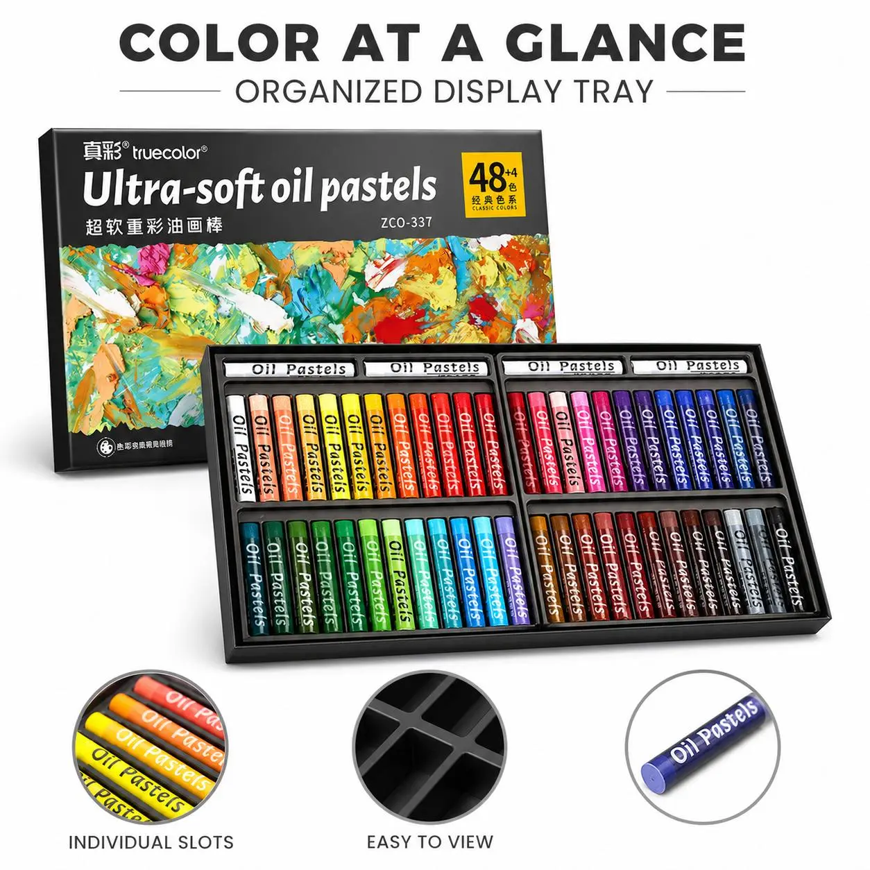 Truecolor ZCO-337 Ultra-Soft Oil Pastels, Ideal for Drawing, Blending, Layering – Art Supplies for Drawing & Painting