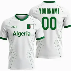 Custom Name Algeria Football Jersey, Personalized 2026 Soccer Shirt Men, Algerian Pride Tee
