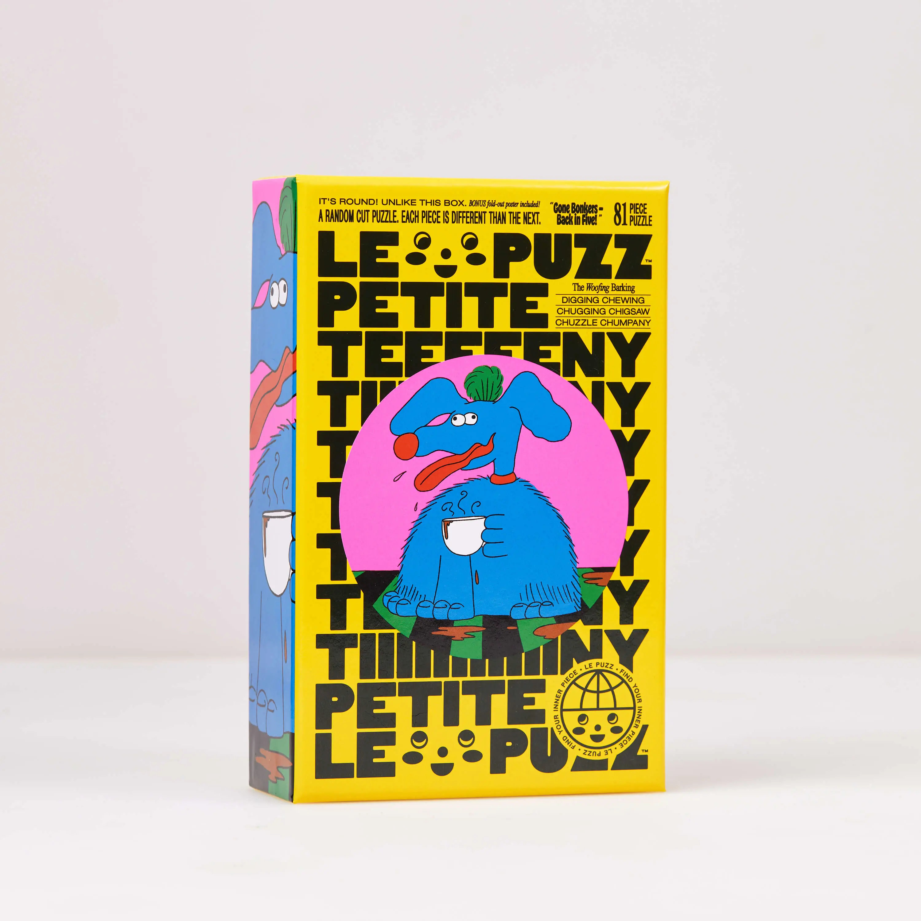 Gone Bonkers — Back in Five | a 81 piece round mini jigsaw puzzle from Le Puzz