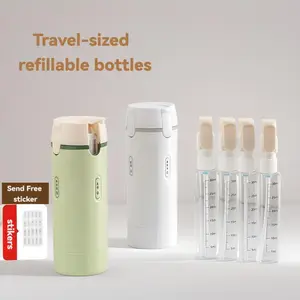 Wholesale 4-in-1 Travel Dispenser Bottle Set 120ml Portable Cosmetic Shampoo Storage Lotion Compact Plastic Container Easy Press Smooth Flow Gift Kit Lightweight Pack Set Organiser Tin Canister Travel-sized refillable bottles