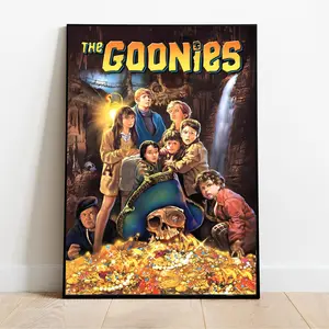 Vintage The Goonies 80s Movie Poster Mid Century Modern Unframed Art, Adventures Movies Prints Retro Wall Home Decor Gift for Him