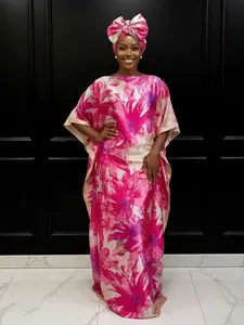 Women's Floral Flower Series Print Lightweight Long Dress & Scarf Set, Boho Casual Shawl Dress & Scarf Set for Beach Vacation Holiday, Ladies Clothes for All Seasons