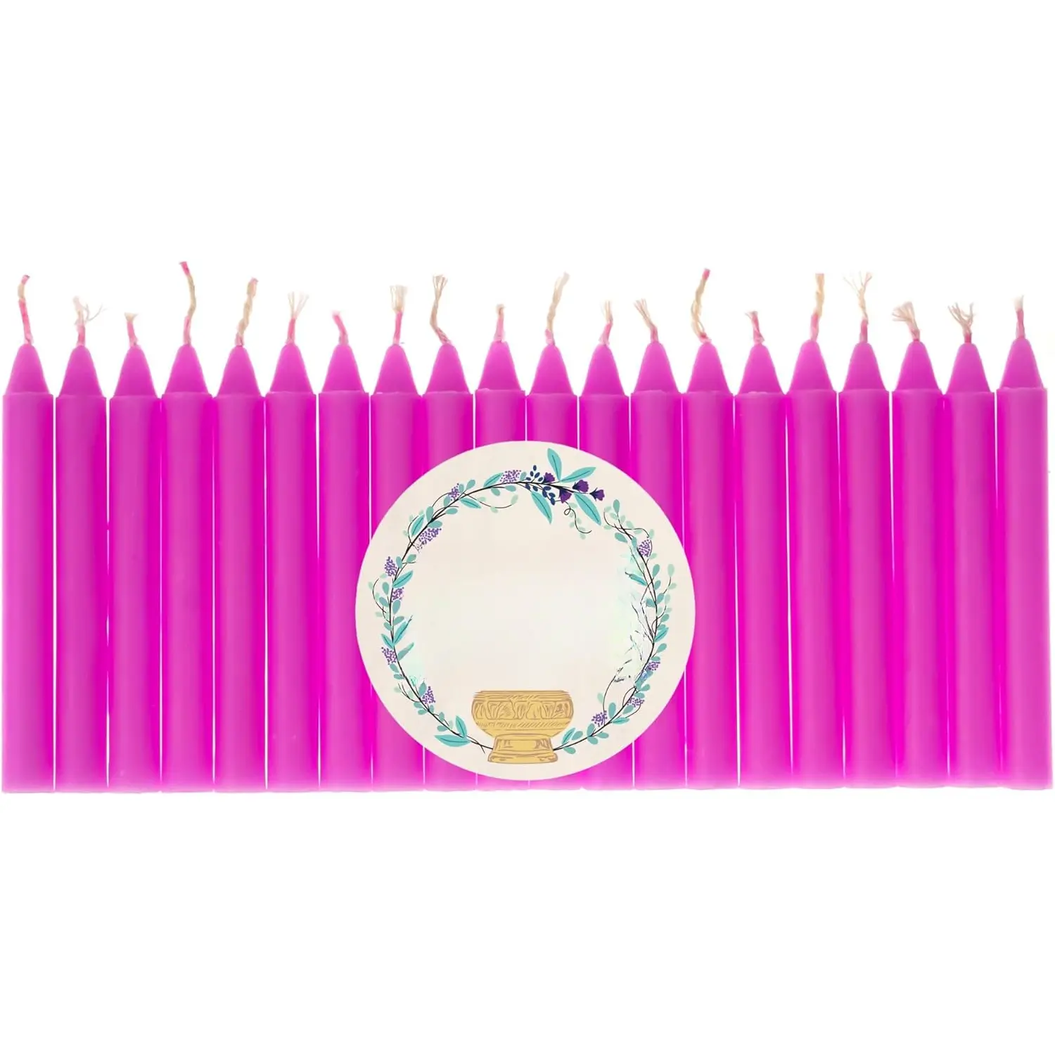 Set of 20 Pink, Unscented, 4 Inch Tall Chime Candles (Altar, Spell)