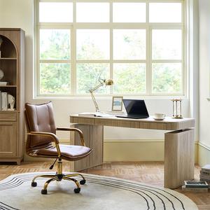 【Deals for You Days】HULALA HOME Baggio Modern Electric Height Adjustable Desk with Storage, 3 Soft-Close Drawers, Dual Cabinets & Cable Management, Slatted Design Workstation for Home Office, Study Room, Professional Workspace