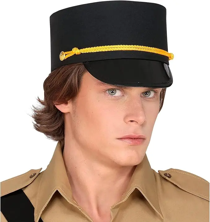 Black/Gold Bellboy Hat - Bellhop - Wizard of Oz - Costume Accessory - One Size