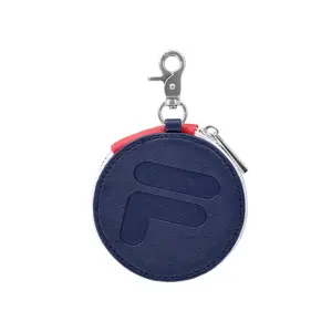 Round Blue Coin Purse –Sporty Circular Storage Wallet Small Compact Pouch for Men & Women | Change Holder for Money keys ID Cards Organizer–Birthday Valentine Travel Gift.