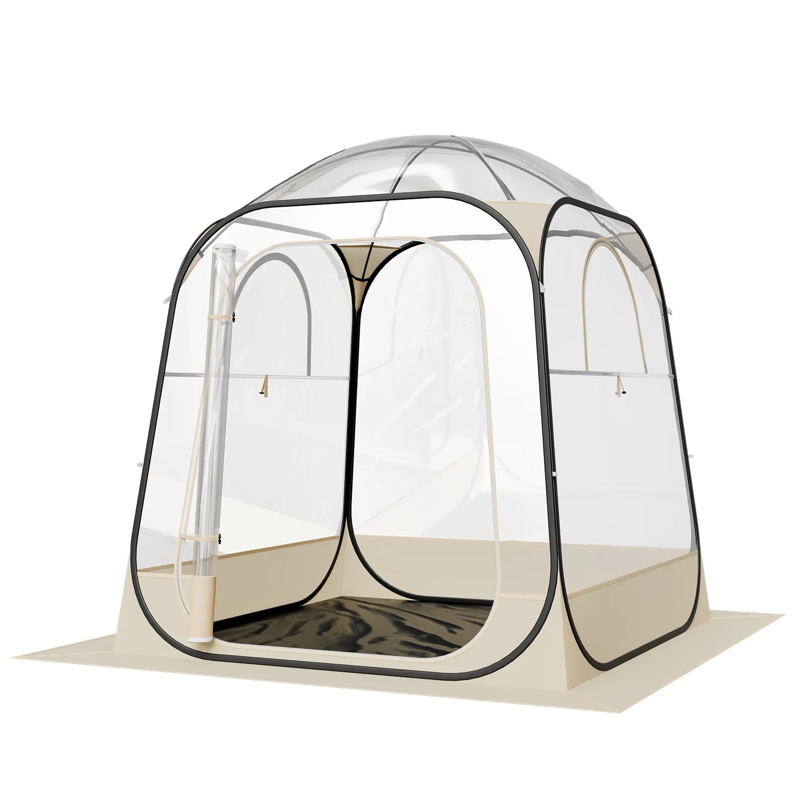 Pop up Sports Tent, 63x63 in Clear Bubble Tent for 2-4 Persons, Waterproof Outdoor Pod with Floor Mat & Top Cover, Garden Igloo Dome Tents Camping Shelter for Events Fishing Cheering
