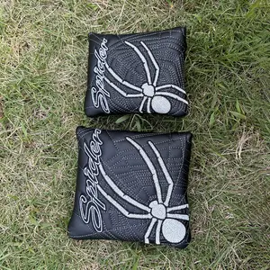 Spider Embroidered Golf Putter Cover, Waterproof & Wear-Resistant Design, Durable PU Material, Perfect for Golf Clubs Protection, Golf Accessories