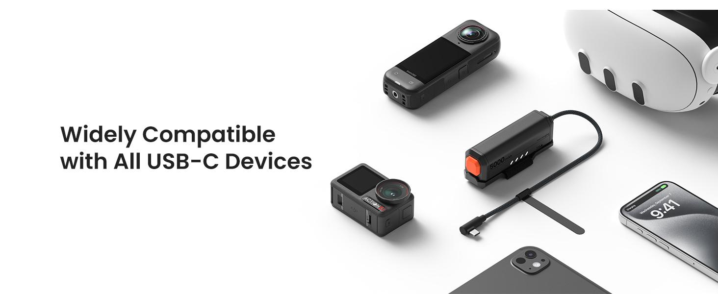 KIWI design P5000 Compact Power Bank, 2 Pack 5000mah Battery Pack Compatible with Meta Quest 3/3S/2/Pro Accessories , 20W Fast Charing, Swap for Infinite Power, Suitable for Sport Camera and All Type-C Devices