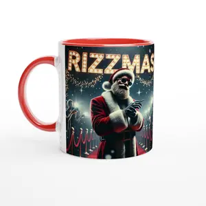 RIZZMAS | White 11oz Ceramic Mug with Color Inside Ceramic Red mugs coffee  mug