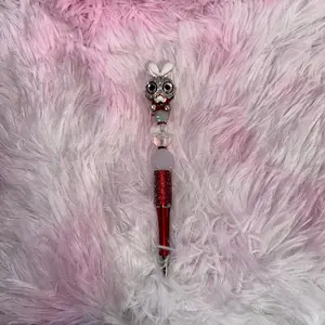 Fancy Tuxedo Red Rabbit Beaded Sugar Pen - J [PREMADE]