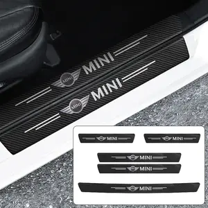 1/4/5pcs Car Carbon Fiber Leather Door Sill + Trunk Sill Set for Mini Cooper One S Jcw Countryman Clubman R55 R56 R53 F56 F55 R60 R57 R58 R59 R60