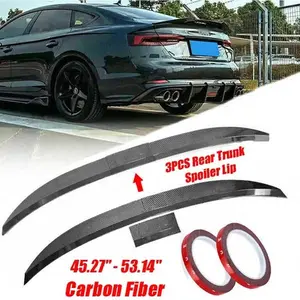 Adjustable Rear Trunk Spoiler Lip Roof Tail Wing Carbon Fiber For Car Sedan Stock