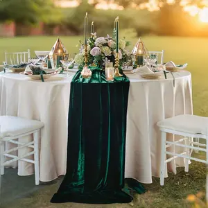 New productLuxurious Velvet Table Runner, Pure Color, Ideal for Weddings and Banquets, Elegant Decorative Item, Single Piece