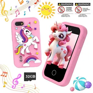 Kids Toy Phone, Educational, 2.8-Inch Touch Screen, Front & Rear Cameras, Silicone Protective Case, Multi-Function Photo Video Apps, Various Games, For Outdoor Travel & Family Gatherings, Ideal Birthday Gift For 3-12 Year Old Boys & Girls