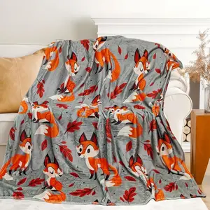 Cute Fox Blanket for Women Girls Kids Adults Flannel Throw for Sofa Couch Bed Living Room, Gifts for Animal Lovers