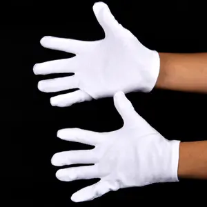 12 Pairs Cotton Gloves, Pure Cotton Safety Work Gloves, Anti-Slip Breathable Driving Gloves, Craft Bead Polishing Gloves