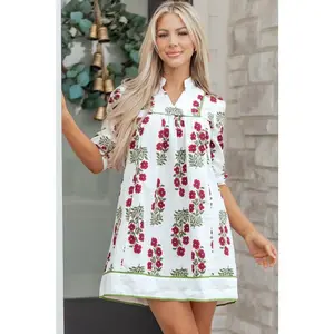 Halo Sleeve Loose Floral Dress