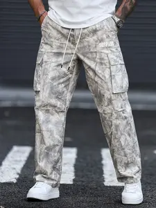 Retro American Multi-Pocket Camouflage Cargo Pants for Men and Women, Loose Fit Streetwear Casual Trousers for Spring & Fall, Stylish Couple's Relaxed Long Pants