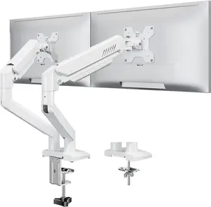Dual  Stand fits up to 32 inch, 4.4-19.8 lbs Computer Screens, Dual  Desk Mount Height Adjustable,  Arms for 2 Monitors, Home Office VESA Mounts with Gas Spring, Freelift White