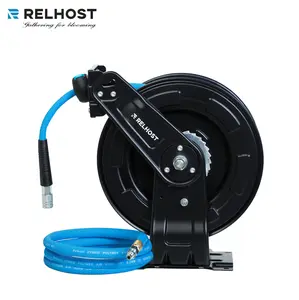 Heavy-Duty 50ft 300PSI Air Hose Reel, with Auto Rewind & 180° Swivel for Garage/Workshop DIY Pros/Mobile Repair Vehicles Reinforced Steel Bracket