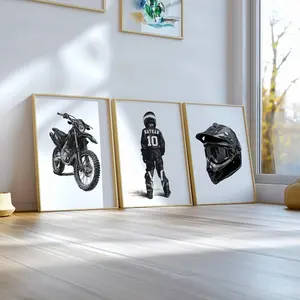Personalised Motocross Prints, Set of 3 Dirt Bike Prints, Motorcycle Print, Motocross Wall Art, Dirt Bike Wall Art, Boys Bedroom Decor