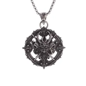 Retro Gothic Domineering Turntable, Samurai Demon Pendant Necklace, Men's Trendy Jewelry Gift