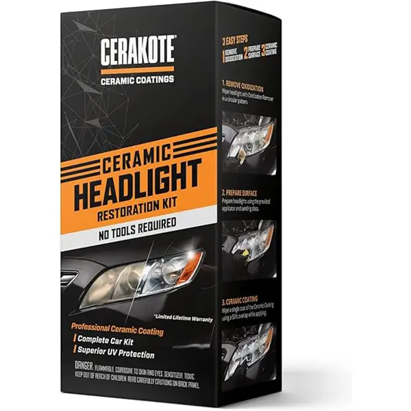 Ceramic Headlight Restoration Kit – Guaranteed To Last As Long As You Own Your Vehicle – Brings Headlights back to Like New Condition - 3 Easy Steps - No Power Tools Required