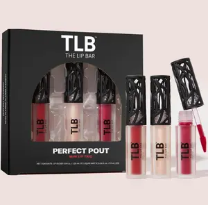 The Lip Bar - Perfect Pout Mini Lip Trio Gift Set (3 Products) - Nonstop Liquid Matte Lipstick & Non-Sticky Lip Gloss - Travel Size - Gift Box - Vegan, Gluten Free, Cruelty Free - Makeup & Cosmetics
