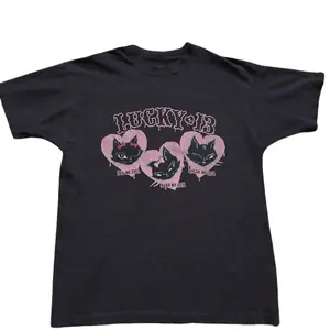 Lucky 13 cat Baby Tee ,Y2k Tops, Woman Clothes Women's  Girl Baby Tee,Summer Outfit, Girl Baby Tee, Gift For Her, Outfits