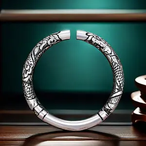 Solid Silver s925 Bangle Sterling Silver bangle Men's open bangle can be freely adjusted size Send boyfriend send Dad birthday holiday gift Silver weight 50g /1.76 oz