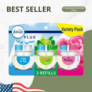 2.63 oz Variety Pack Linen, Gain Original, and April Fresh Scented Oil Plug-In Automatic Air Freshener Refill (3-Count)