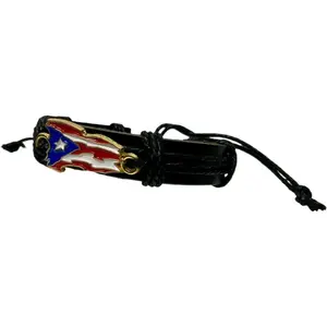 PR Waiving Leather Flag Bracelet