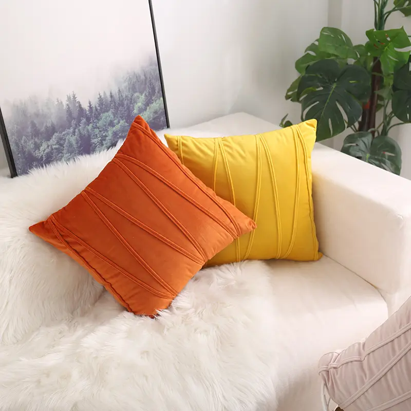 Sofa velvet pillowcase Nordic solid color simple office pillow cushion cover