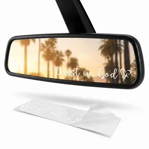 3-Pack “Trust in God” Rearview Mirror Stickers – Christian Car Decals for Women, White