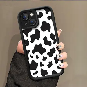 Case for iPhone 16 Pro Max 15 Plus 14 13 12 11 XS XR Trendy Cow Skin Pattern Anti-Scratch Shockproof Soft Silicone Protective Cellphone Cover Gift For Girls and Women