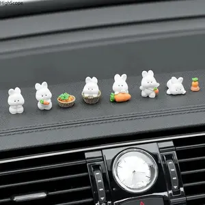 8PC Cute Cartoon Rabbit Car Dashboard Ornaments – Girls’ Car Interior Decor, Trendy Accessories for Women, Car Accessories, Accessories For Car